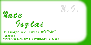 mate iszlai business card